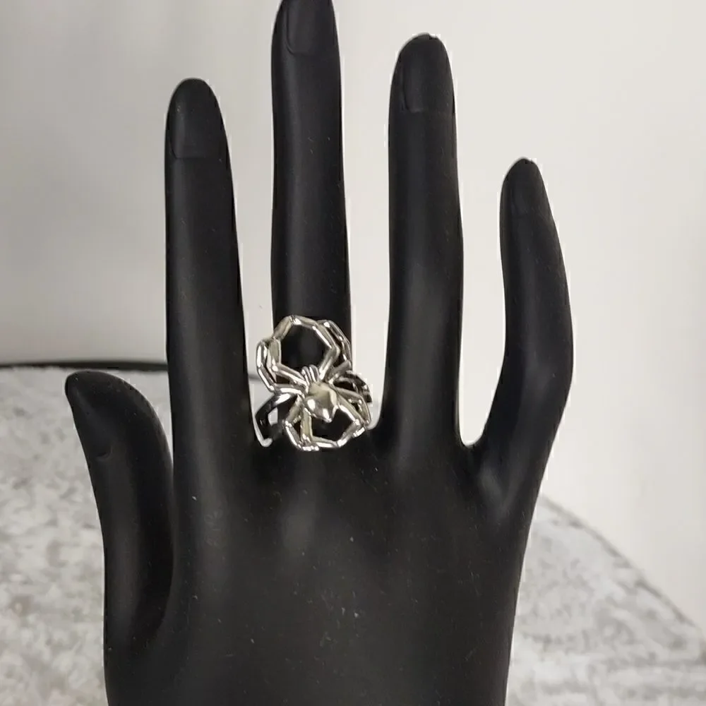 New 925 Sterling Silver Poisonous Spider Ring